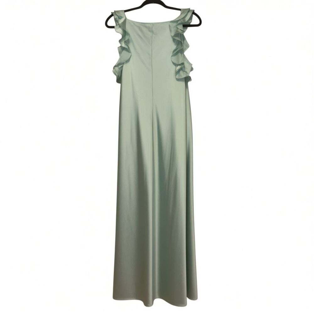 A New Day Sage Green Ruffle Sleeve Maxi Dress Women’s Size Medium Side Slit